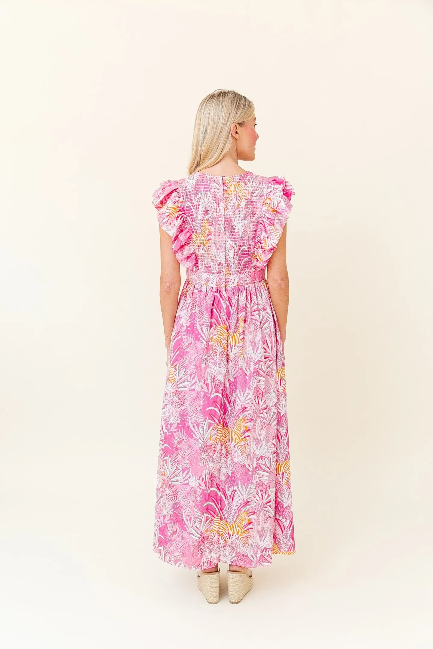 Stacey Dress in Bubblegum Zebra Soirée