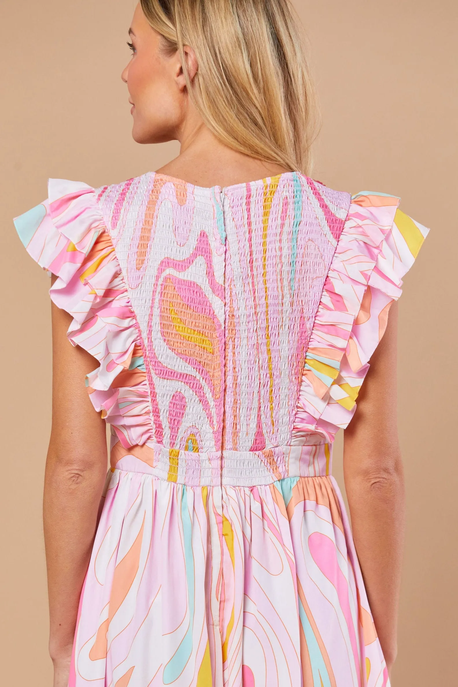 Stacey Dress in Peony Wave