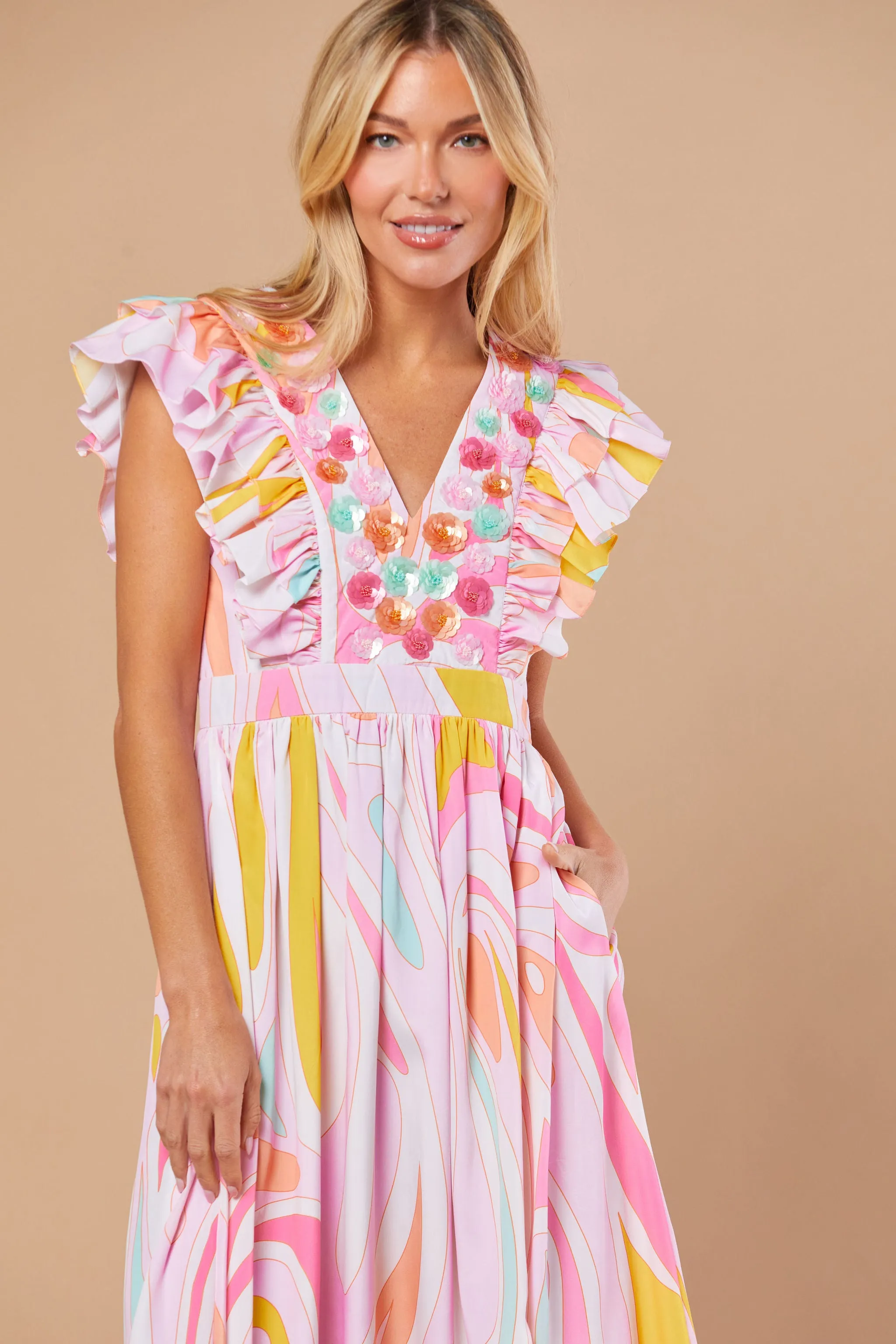 Stacey Dress in Peony Wave