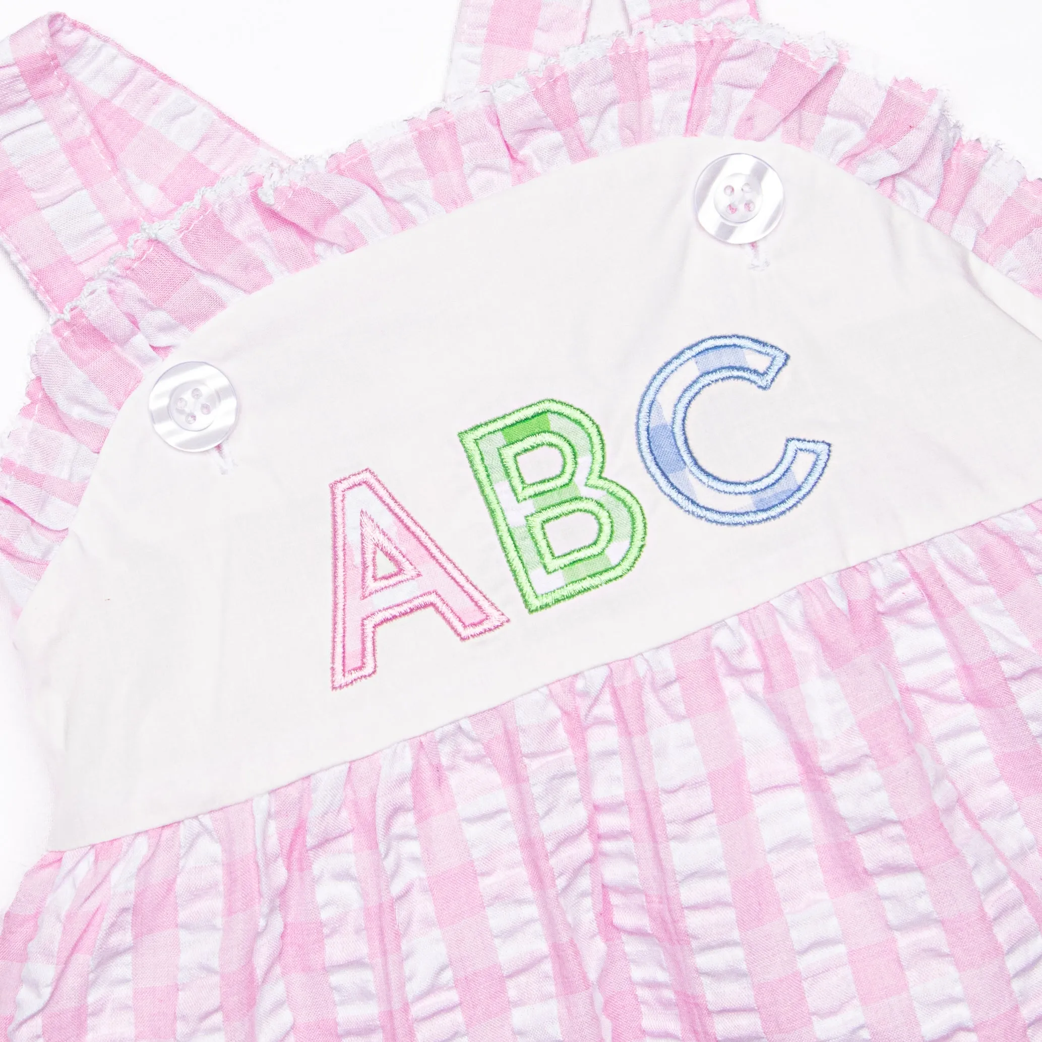 Star Student Applique Ruffle Short Set, Pink