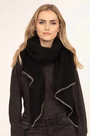 STITCH TRIM SOLID OBLONG SCARF