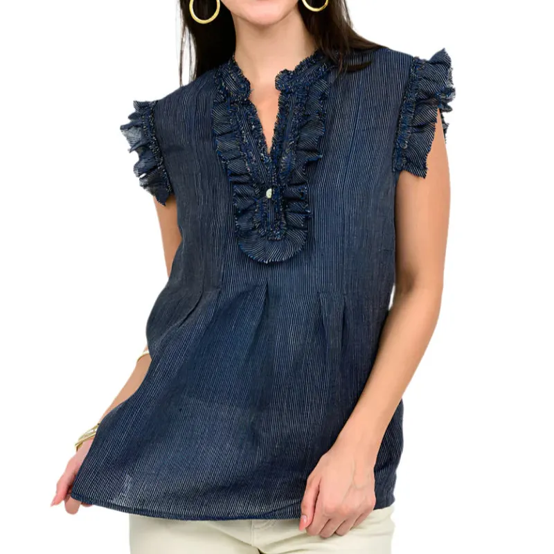 Striped Ruffled Top