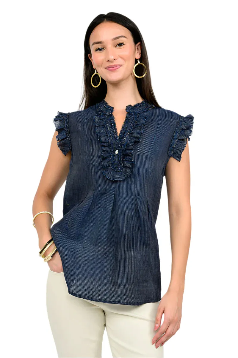 Striped Ruffled Top