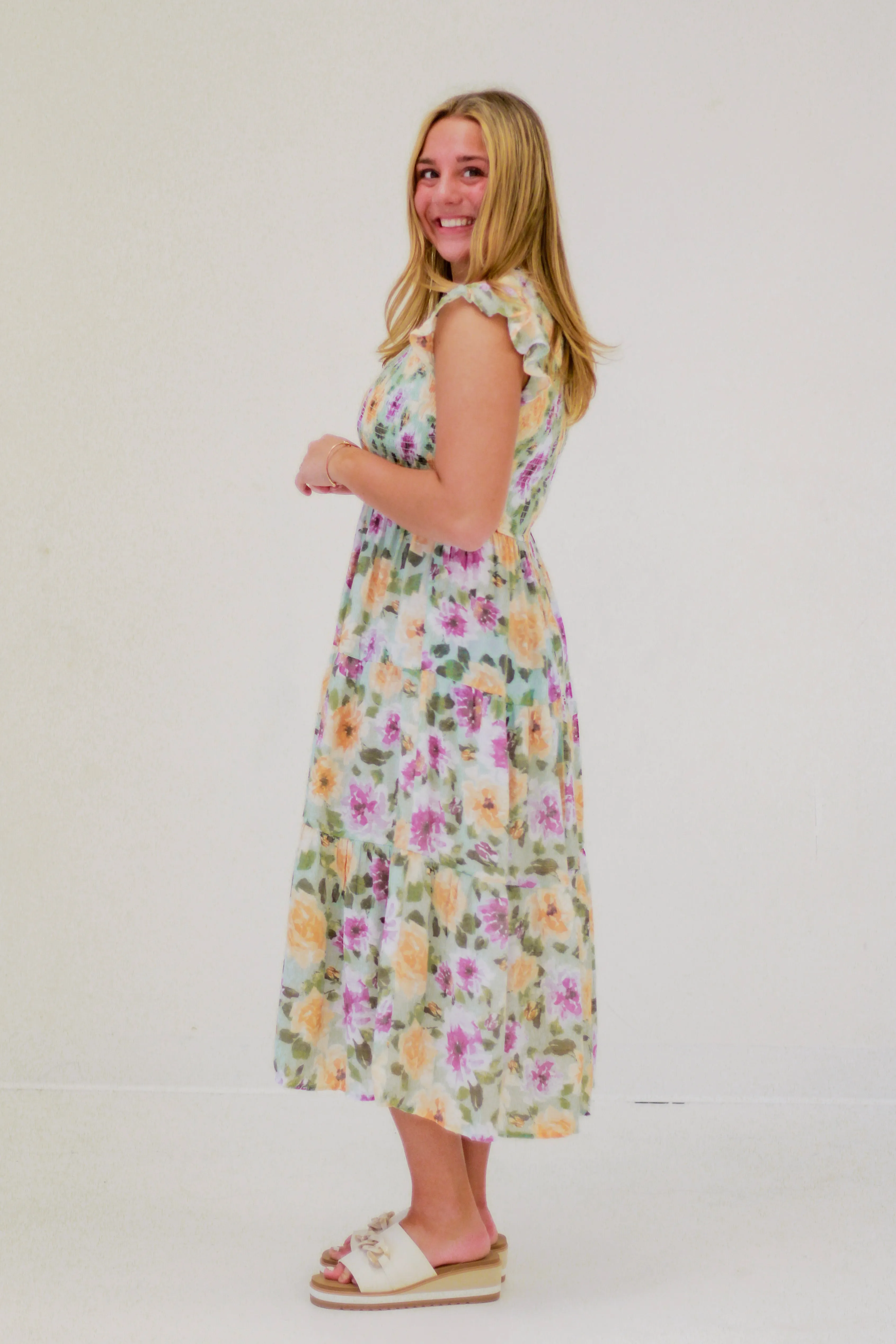 Stroll Through the Garden Floral Dress