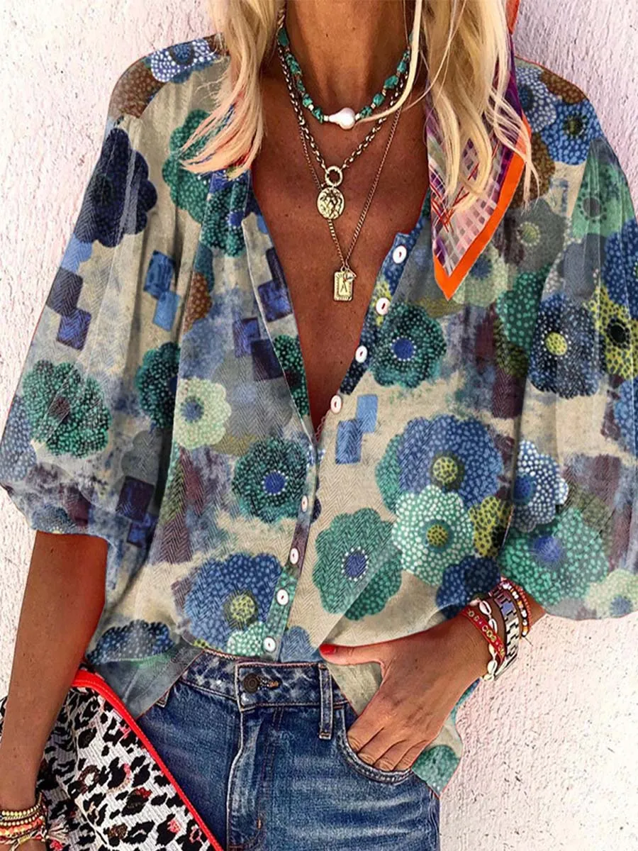 Stunncal Loose Printed Button Shirt (3 colors)