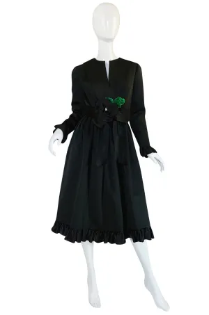 Stunning 1960s Black Silk Satin Sarmi Cocktail Dress
