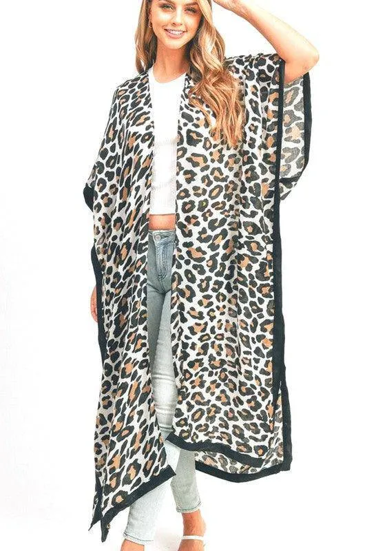 Stylish Cardigans & Kimonos for Women – Leopard Printed Long Kimono