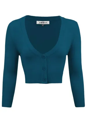 Succubus Clothing Retro Korte 50's Cardigan Teal Blue