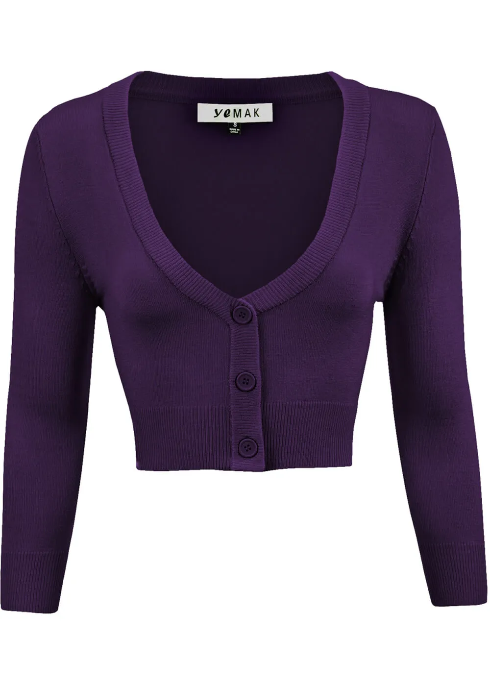 Succubus Clothing Retro Short 50's Cardigan Grape Purple