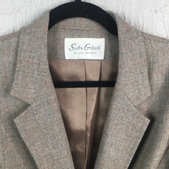 Suits Galore by Jim Baldwin Skirt Suit Womens 10 Gray Glenn Plaid Wool Blend VTG
