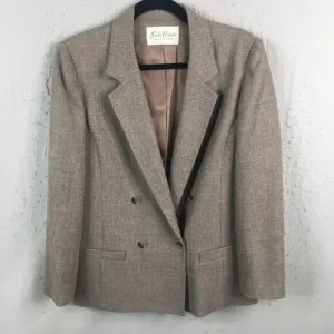 Suits Galore by Jim Baldwin Skirt Suit Womens 10 Gray Glenn Plaid Wool Blend VTG
