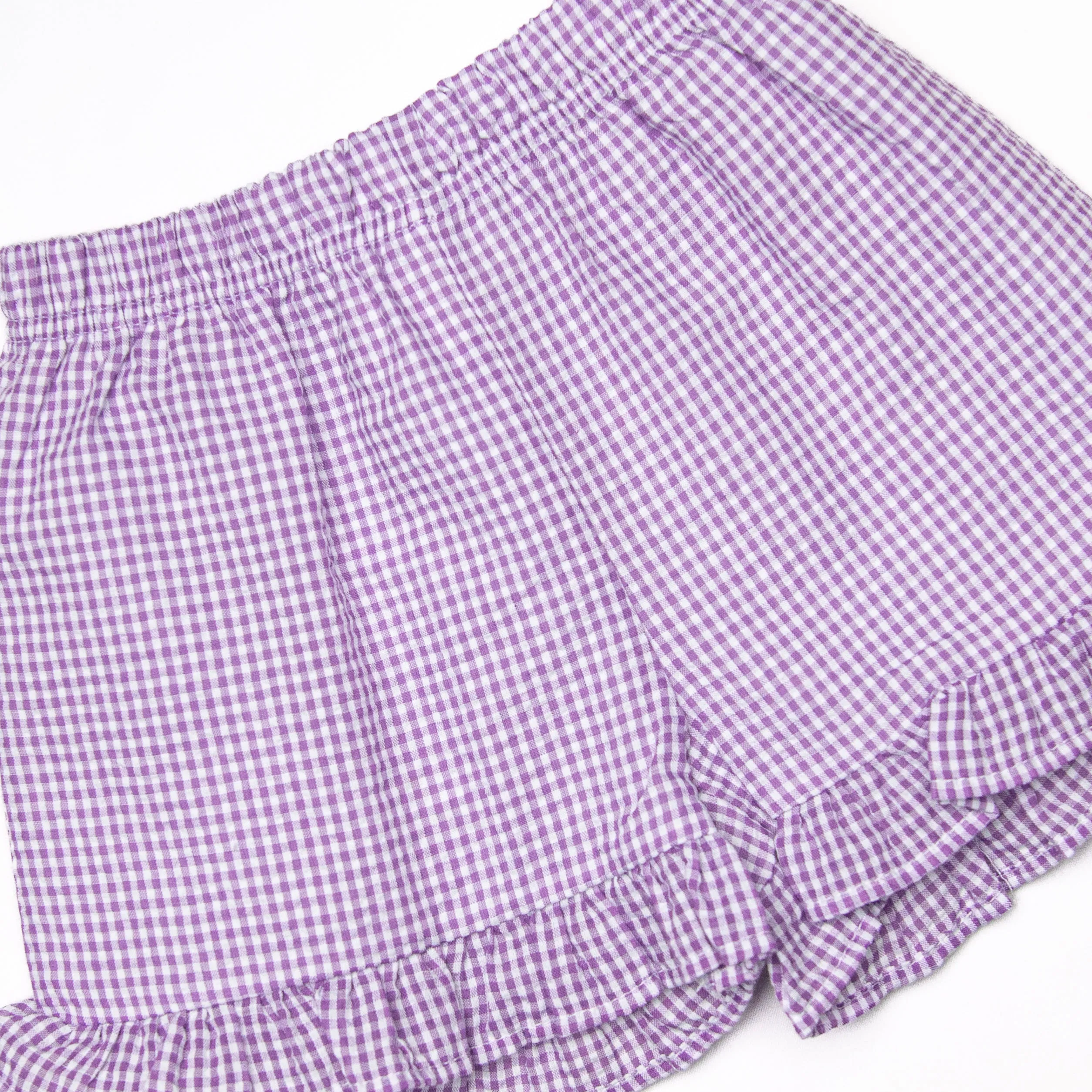 Summer in the Sand Applique Ruffle Short Set, Purple