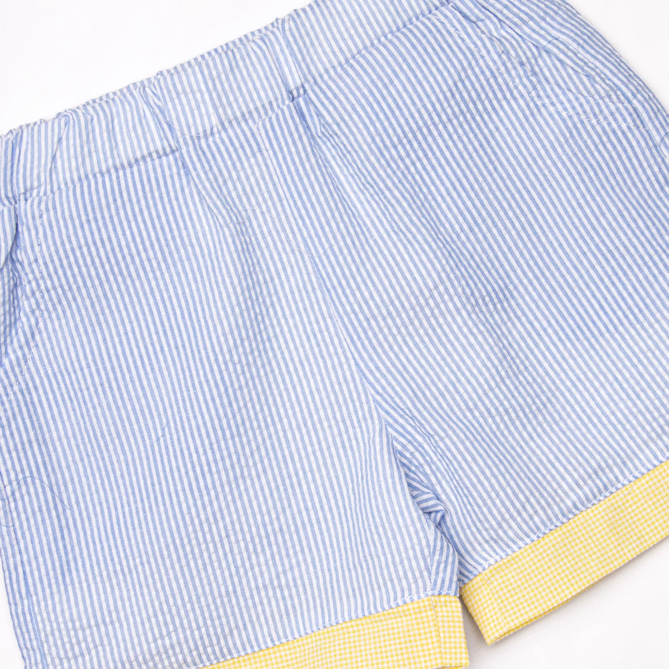 Sunshine Stripes Short Set, Blue