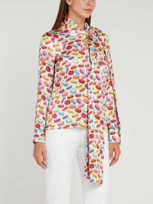 Sweet Print Silk Blouse