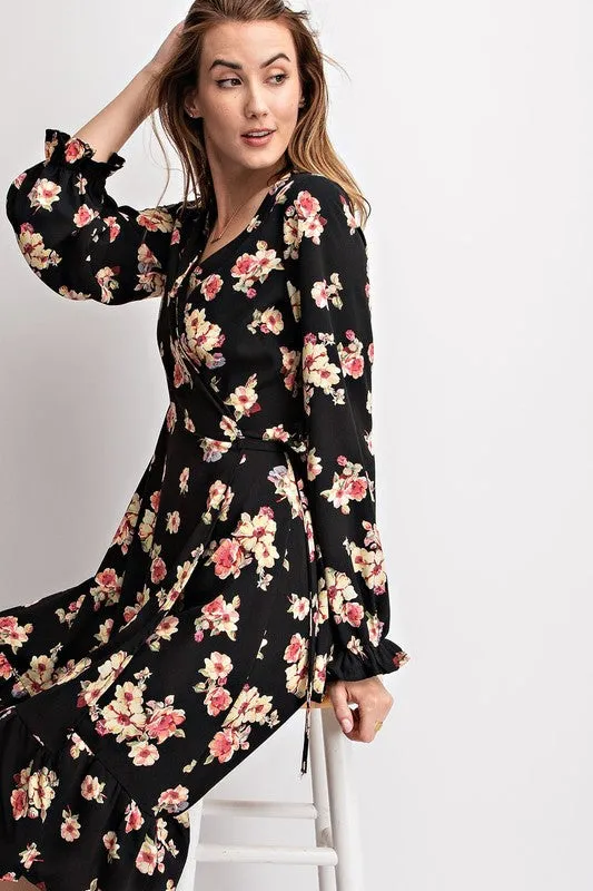 SYLVIE FLORAL PRINT MIDI DRESS-