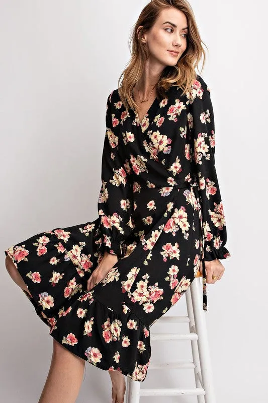 SYLVIE FLORAL PRINT MIDI DRESS-