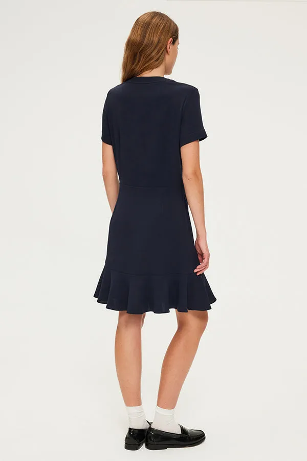 SYRINN SLIM RUFFLES MINI DRESS