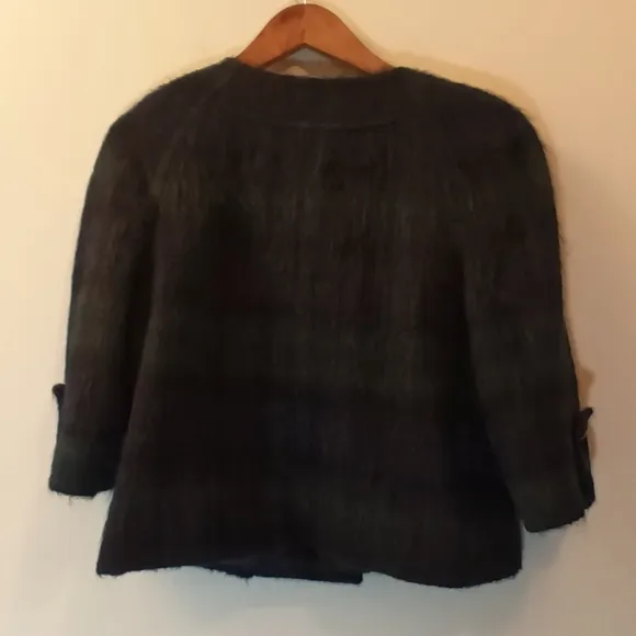 Talbots Alpaca/Mohair/Wool  Blend Long Hair Fuzzy Cropped Jacket