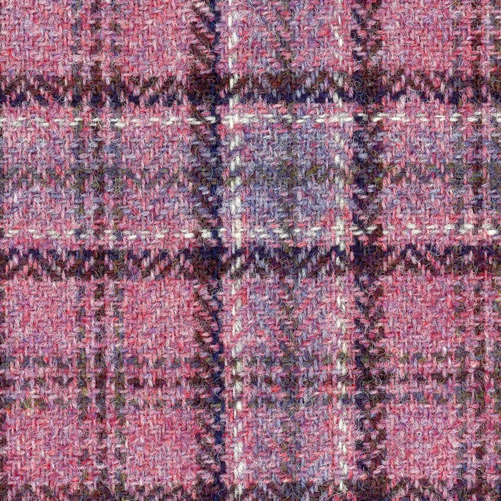 Tartan Plaid Check WOOL TWEED Fabric Lavender Lilac 1.6 Yard