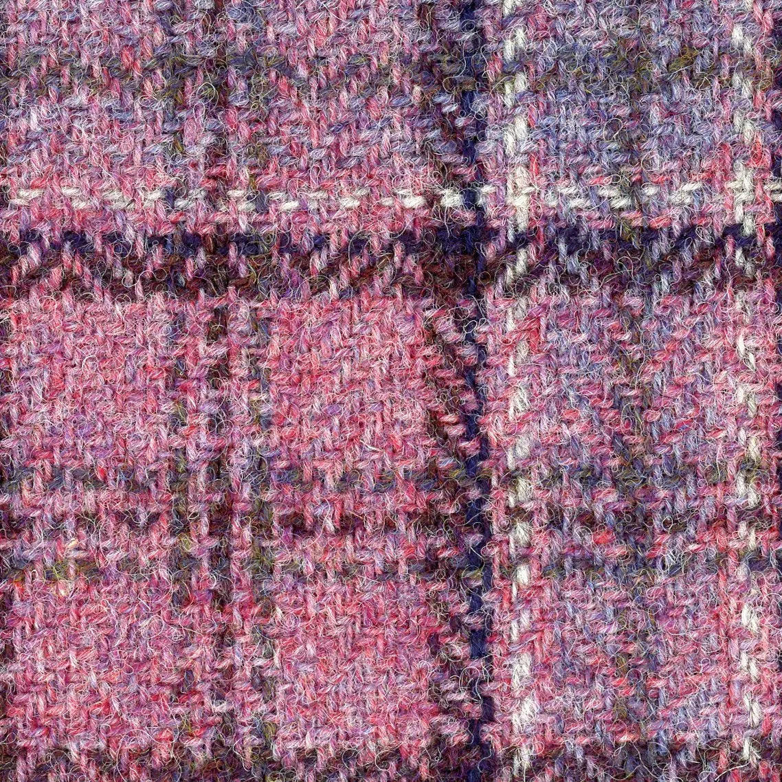 Tartan Plaid Check WOOL TWEED Fabric Lavender Lilac 1.6 Yard