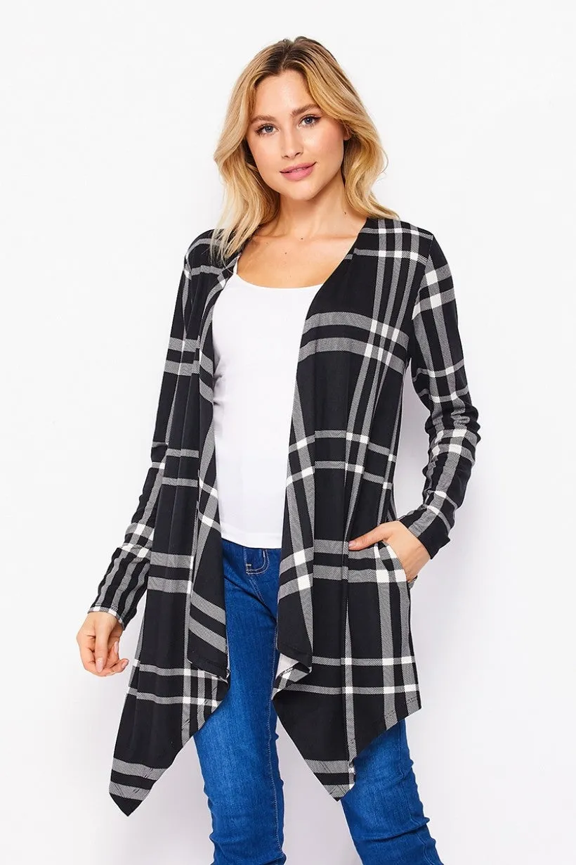Tartan Plaid Open Cardigan | 2 colors