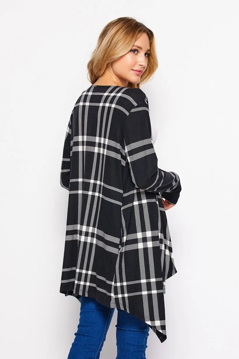 Tartan Plaid Open Cardigan | 2 colors