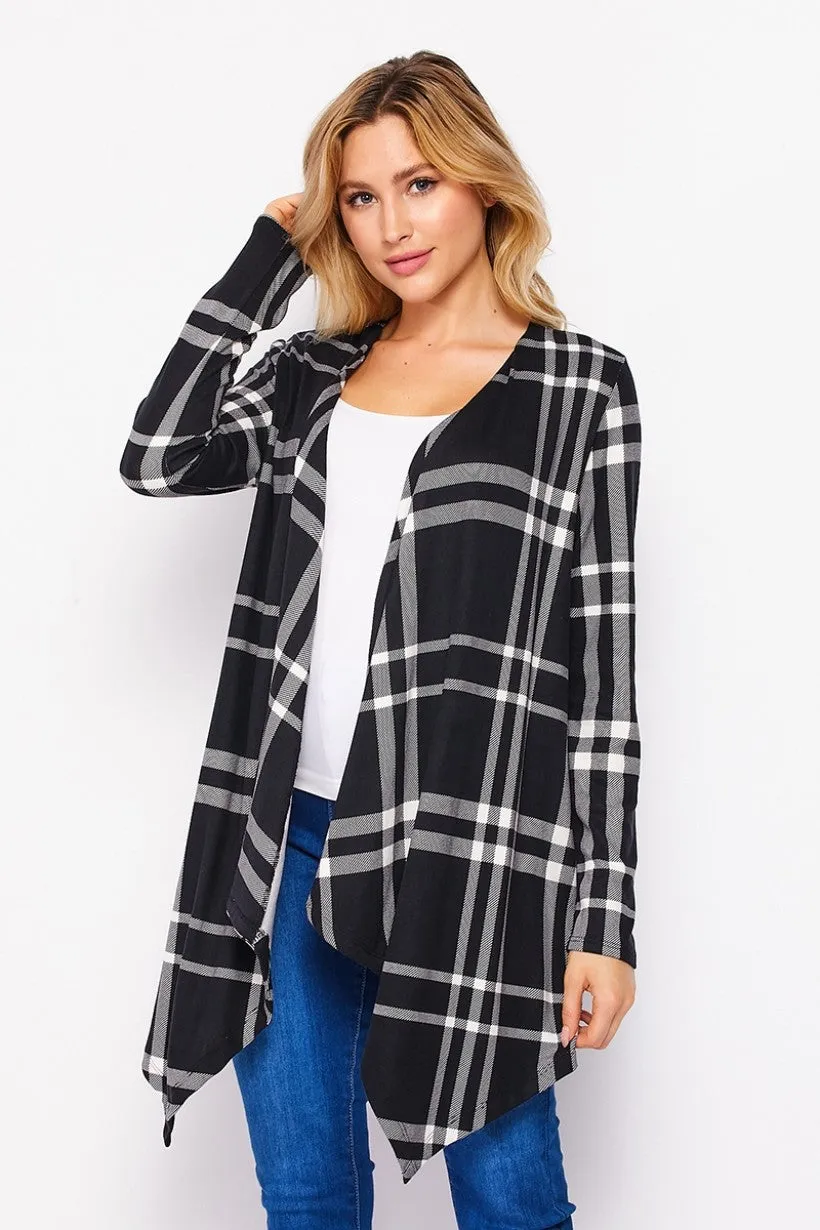 Tartan Plaid Open Cardigan | 2 colors