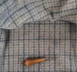 Textured Wool Fabric "The Blue and the Gray"