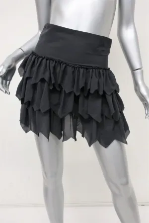 The Great Mini Skirt Charcoal Tiered Ruffled Silk Size 0