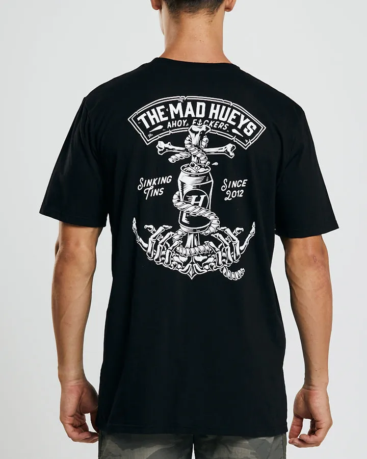 The Mad Hueys Drop Anchor Short Sleeve Tee Black