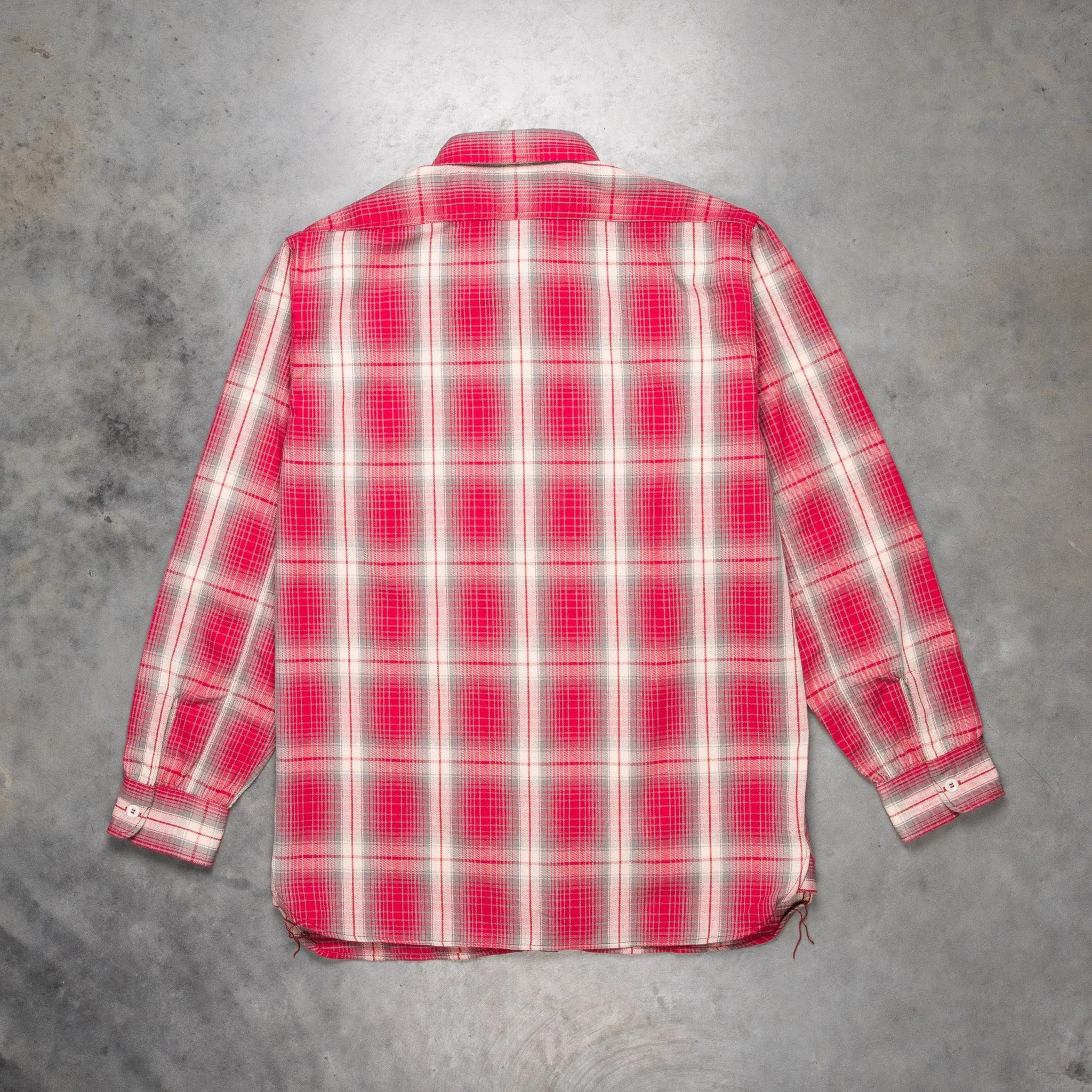 The Real McCoy's 8HU Ombre Check Summer Flannel Shirt Pink