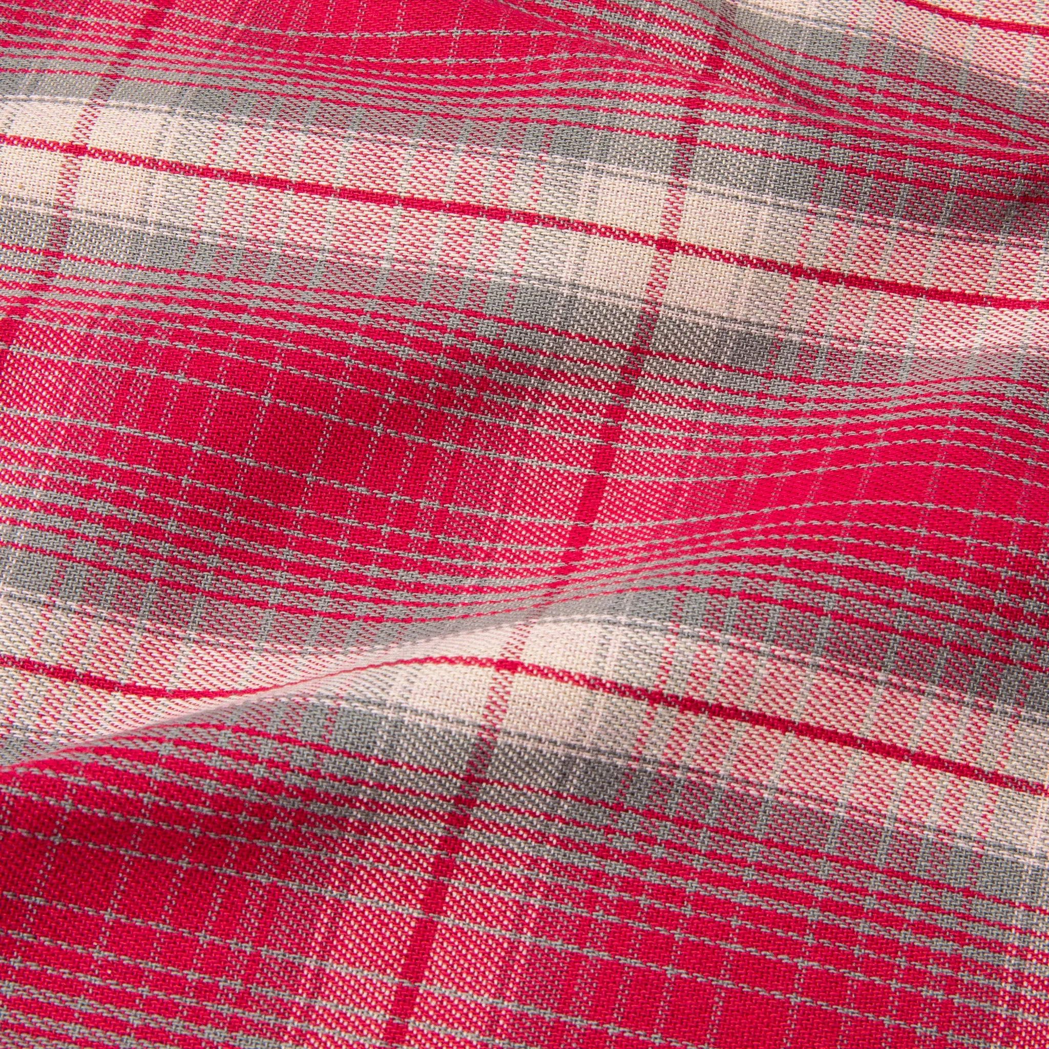 The Real McCoy's 8HU Ombre Check Summer Flannel Shirt Pink