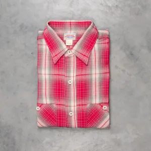 The Real McCoy's 8HU Ombre Check Summer Flannel Shirt Pink