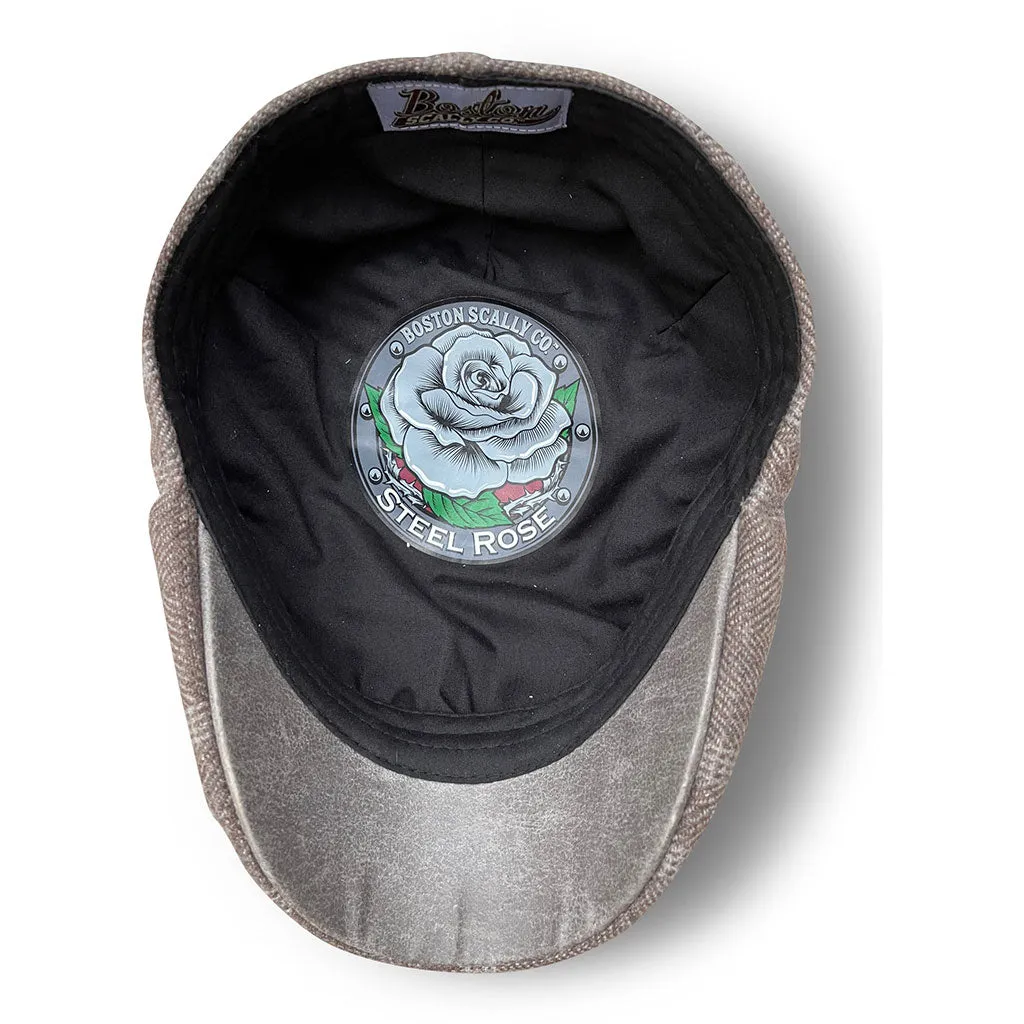The Steel Rose Peaky Boston Scally Cap - Grey Plaid