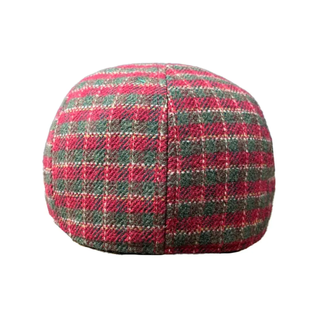 The Wonderland Boston Scally Cap - Red & Green Plaid