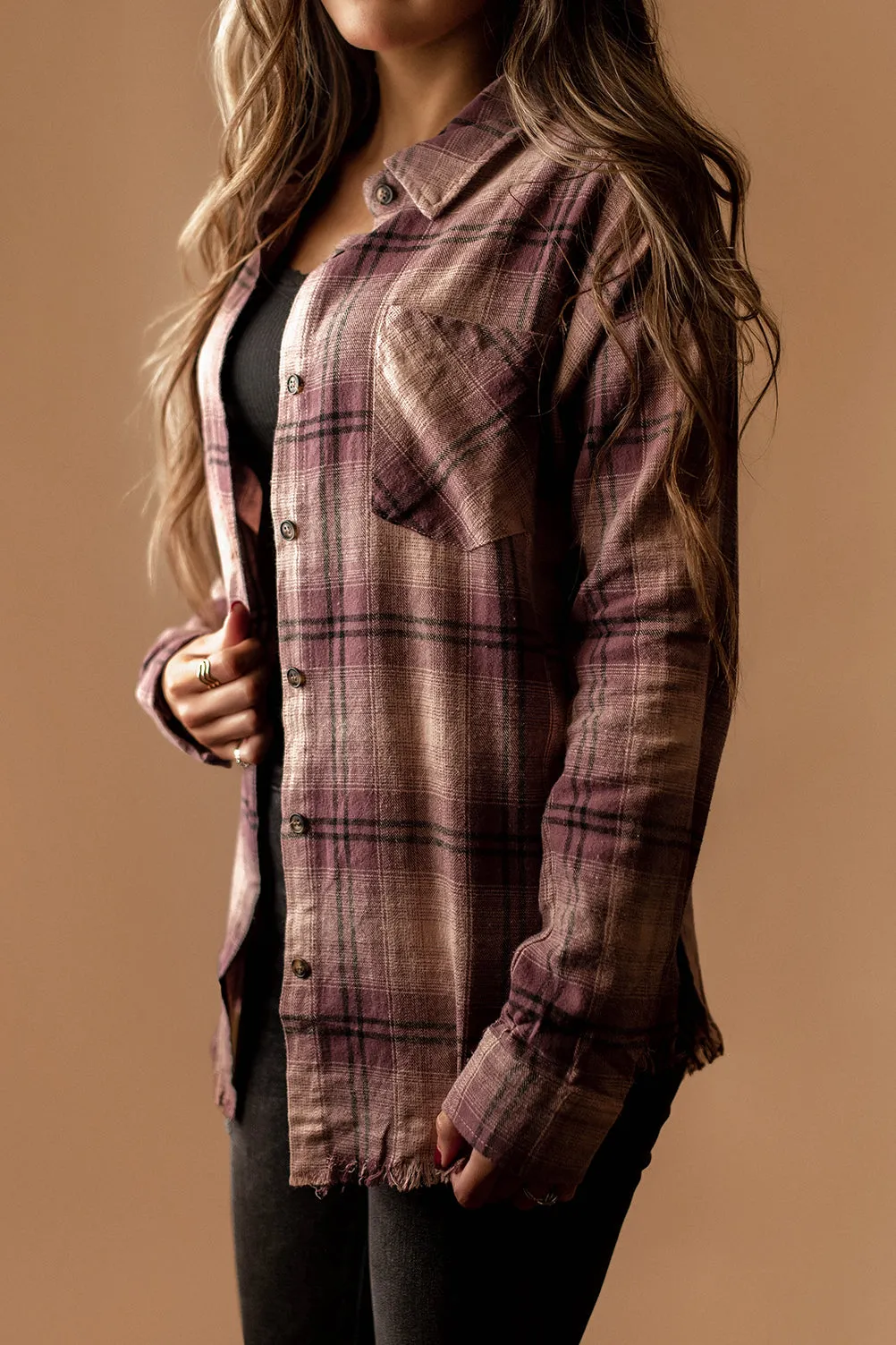 There Goes That Frayed Plaid Flannel (Amethyst)
