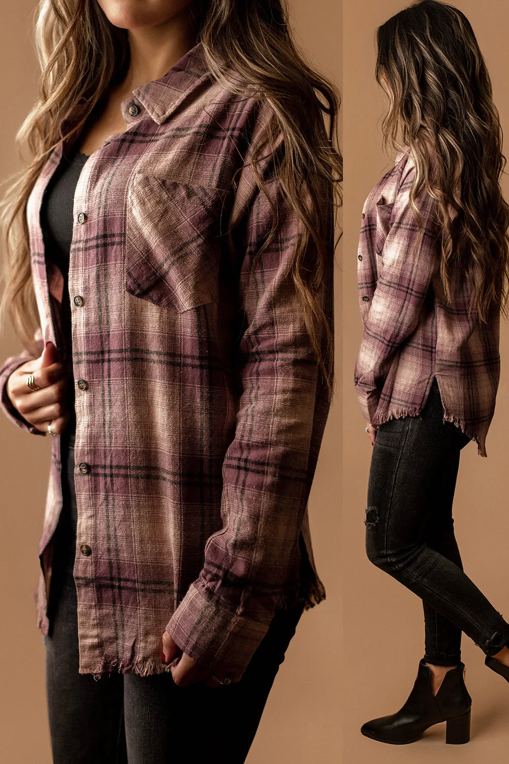There Goes That Frayed Plaid Flannel (Amethyst)
