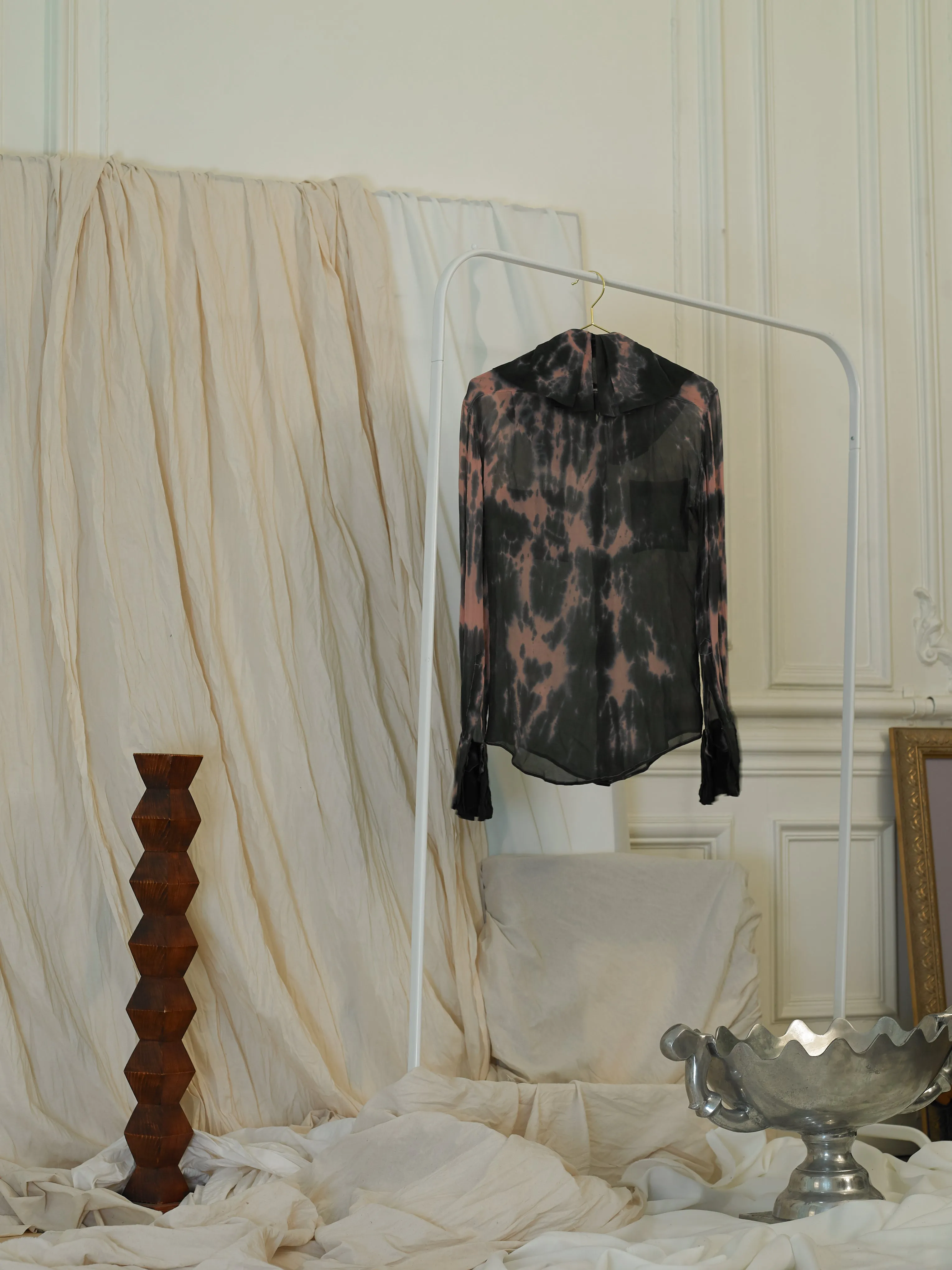 Tie-Dye Silk Shirt - Pink/Anthracite