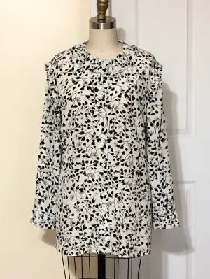 Tiny Flora Print Silk Blouse StyleK101