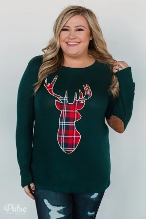 'Tis the Season Deer Print Long Sleeve Top