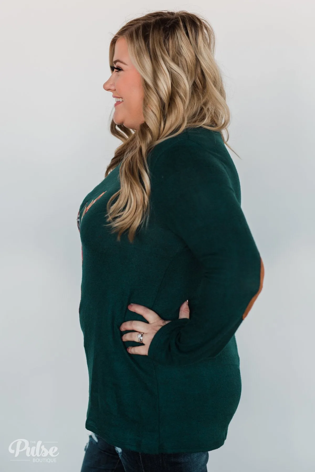 'Tis the Season Deer Print Long Sleeve Top