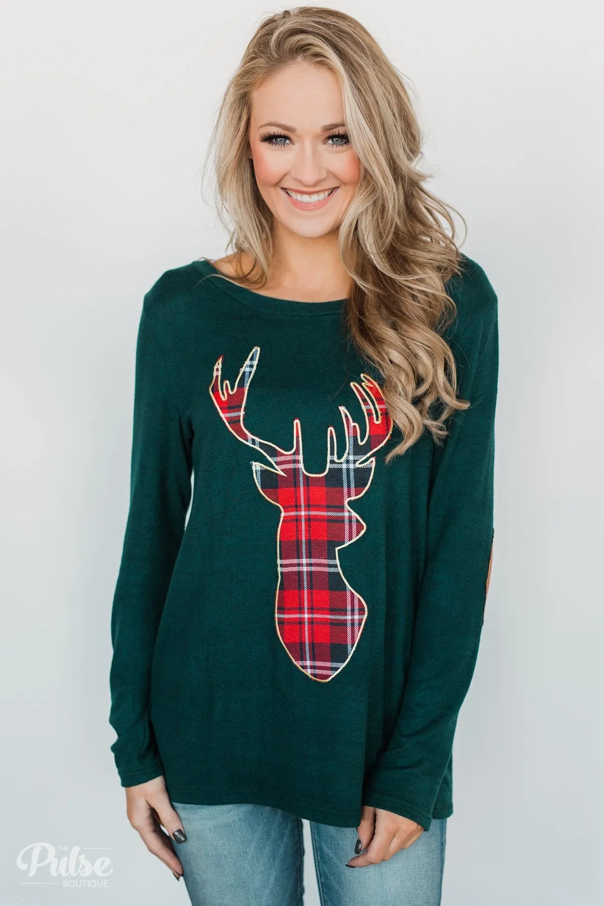'Tis the Season Deer Print Long Sleeve Top
