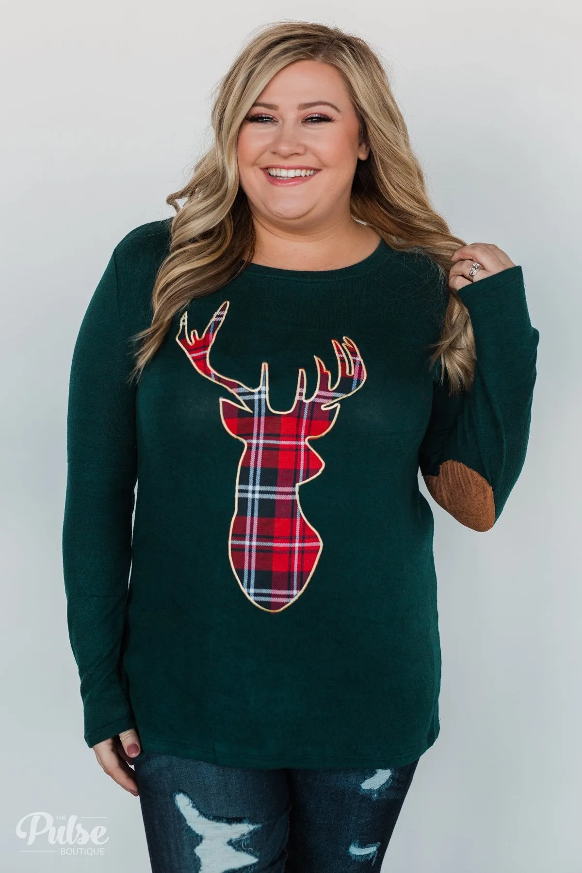 'Tis the Season Deer Print Long Sleeve Top