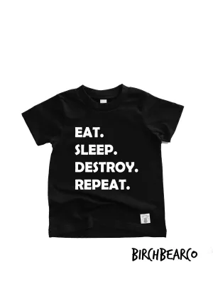 Toddler Boy Shirt - Eat Sleep Destroy Repeat Shirt - Funny Toddler Shirt - Toddler Tshirt Funny Toddler Shirt Toddler Youth Shirt