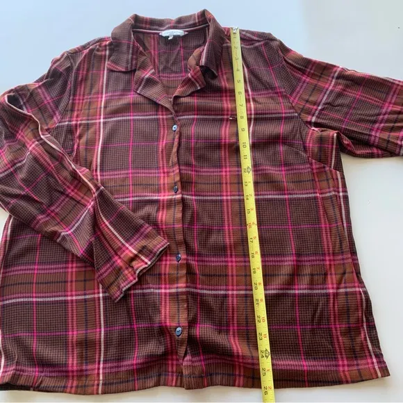 Tommy Hilfiger Original long sleeve flannel plaid pajama set in red Size‎ XL