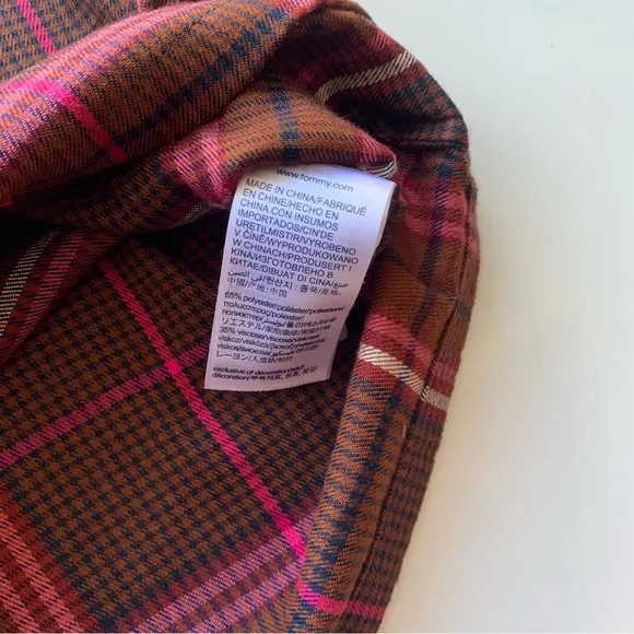 Tommy Hilfiger Original long sleeve flannel plaid pajama set in red Size‎ XL