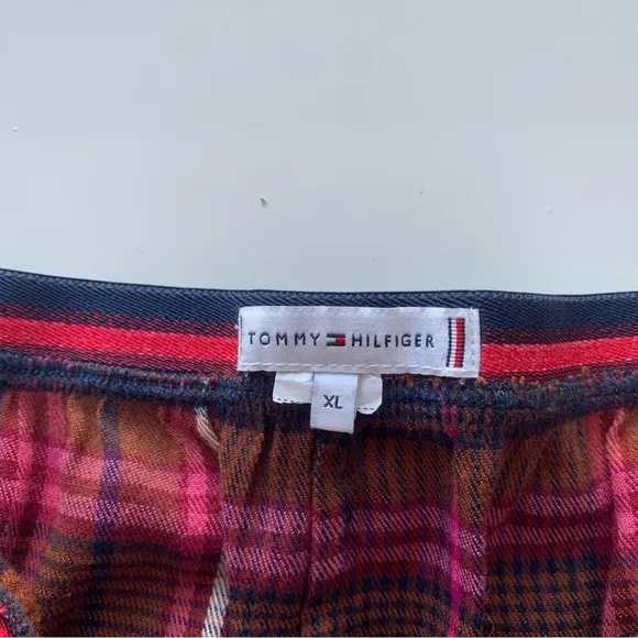 Tommy Hilfiger Original long sleeve flannel plaid pajama set in red Size‎ XL