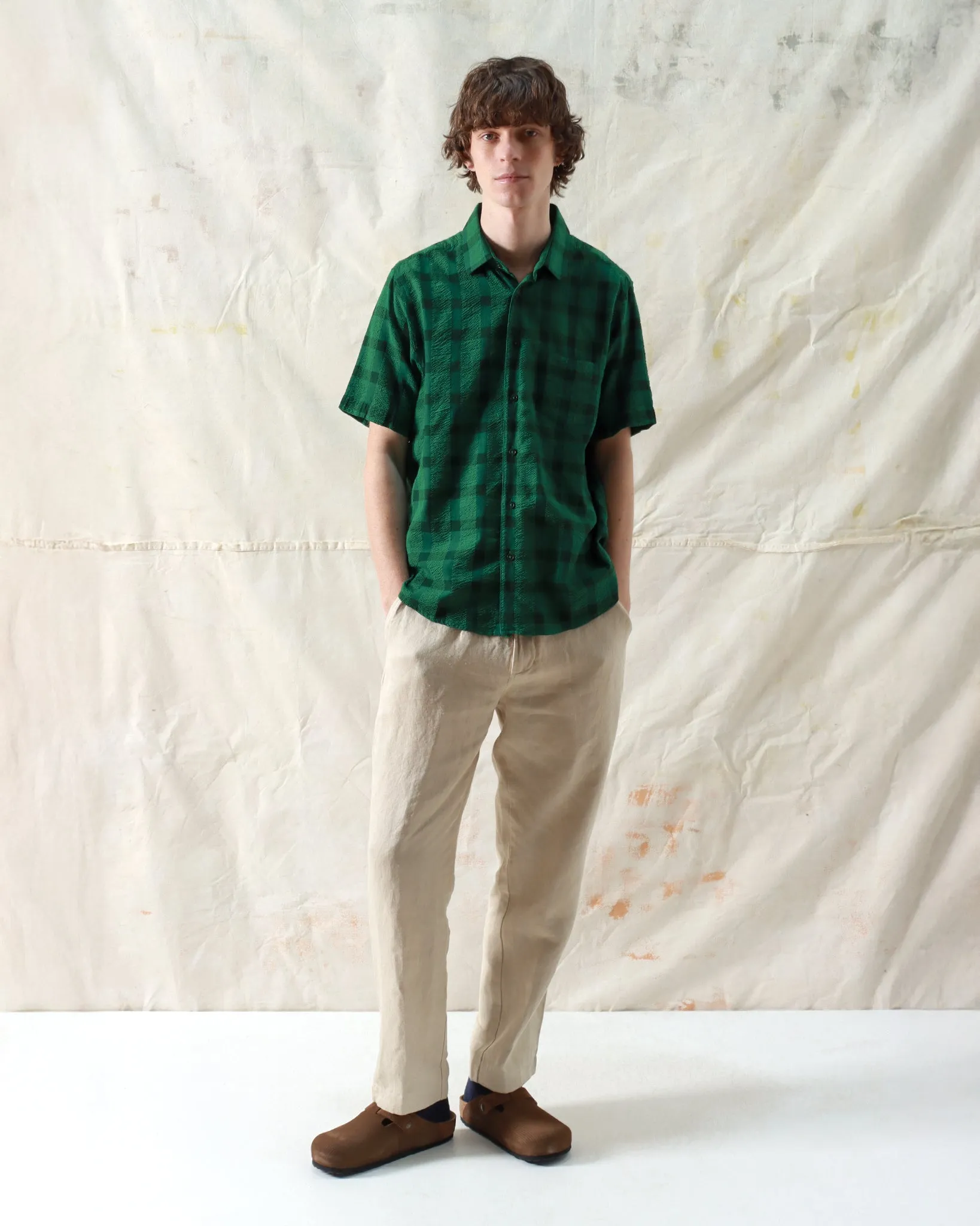 Tonal Check Shirt - Tropical Green