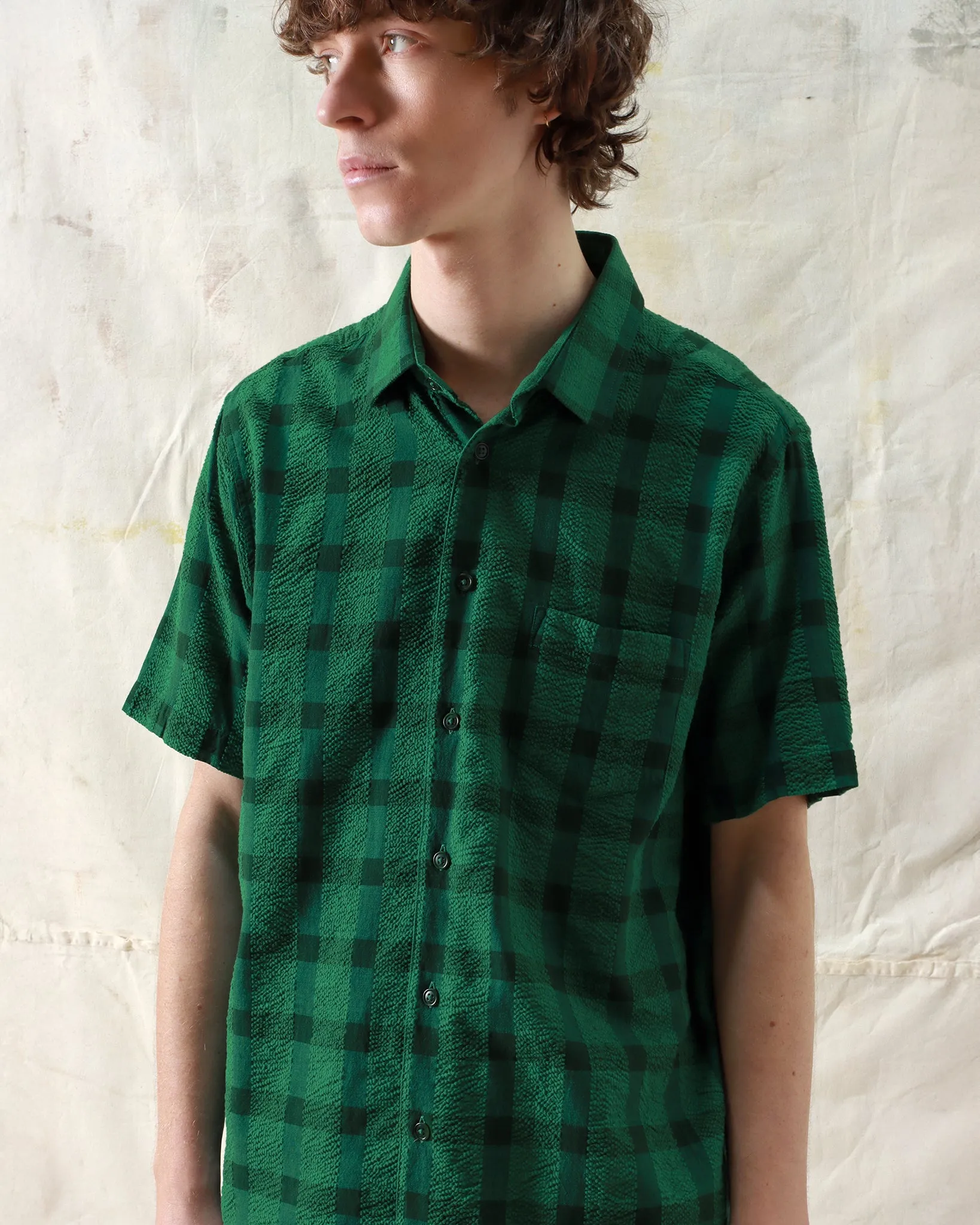 Tonal Check Shirt - Tropical Green