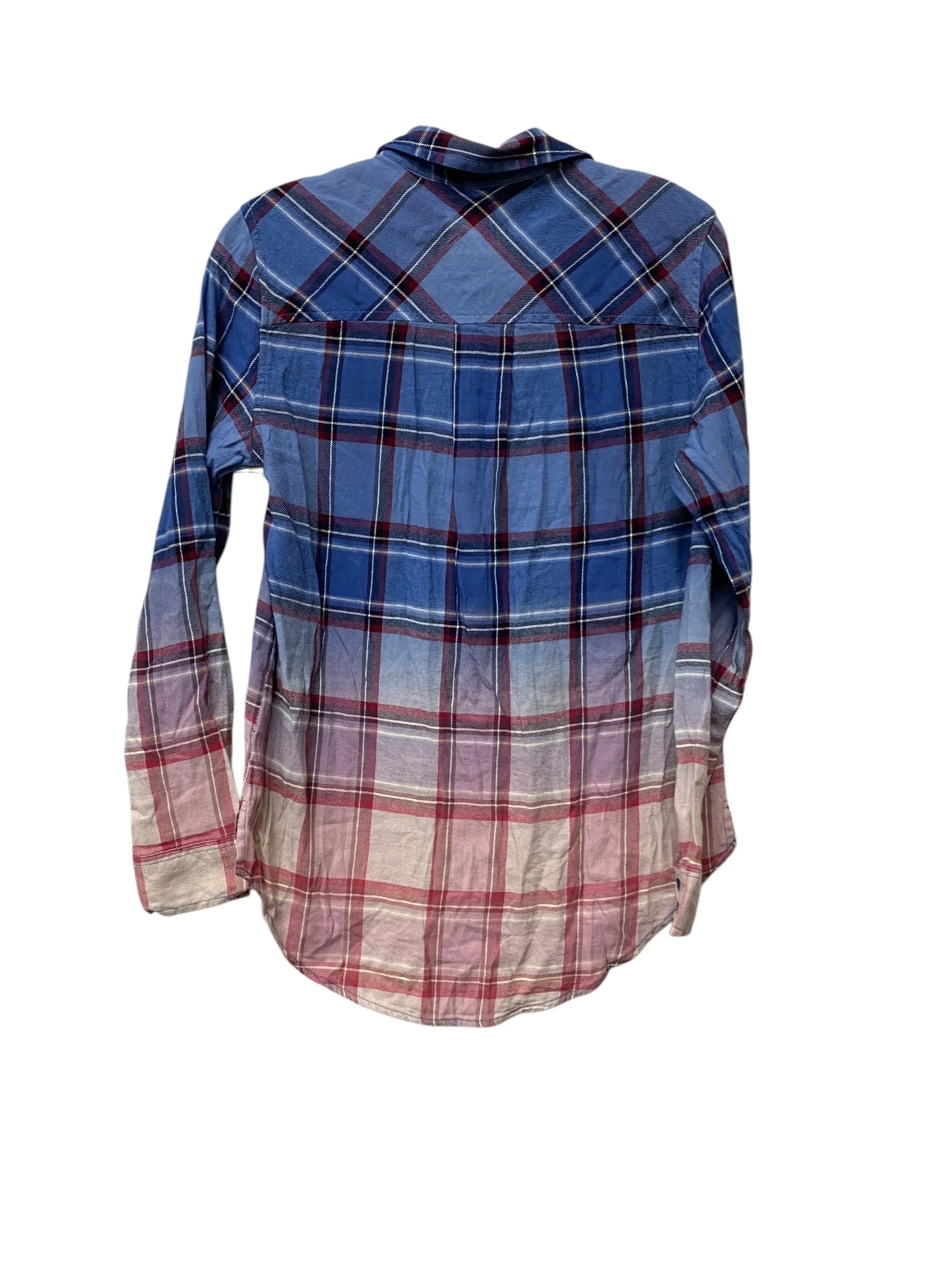 Top Long Sleeve By Arizona In Plaid Pattern, Size: S